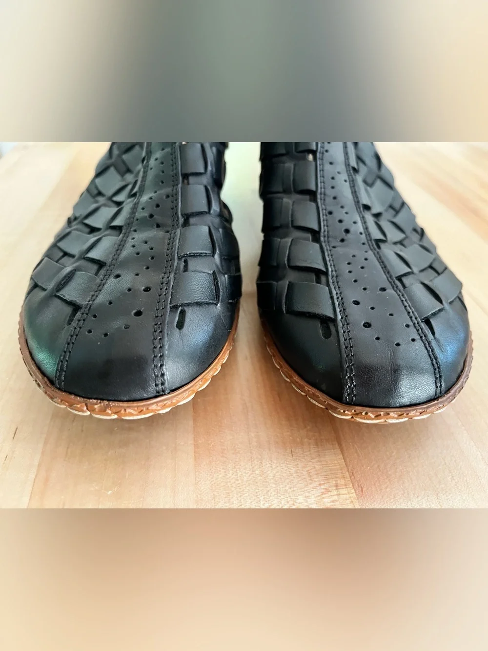 Rieker 46778 Sina 78 Black Leather Sling-backs, Sz 38/US 7.5
